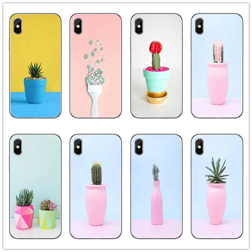 Рисунком кактуса в горшке Чехол для мобильного телефона iPhone 11 Pro 7 8 6 6s Plus XR XS Max