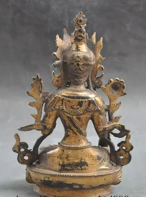 Старый тибетский буддизм Джосс белый богиня тара Kwan yin статуя Гуаньинь|Статуи и