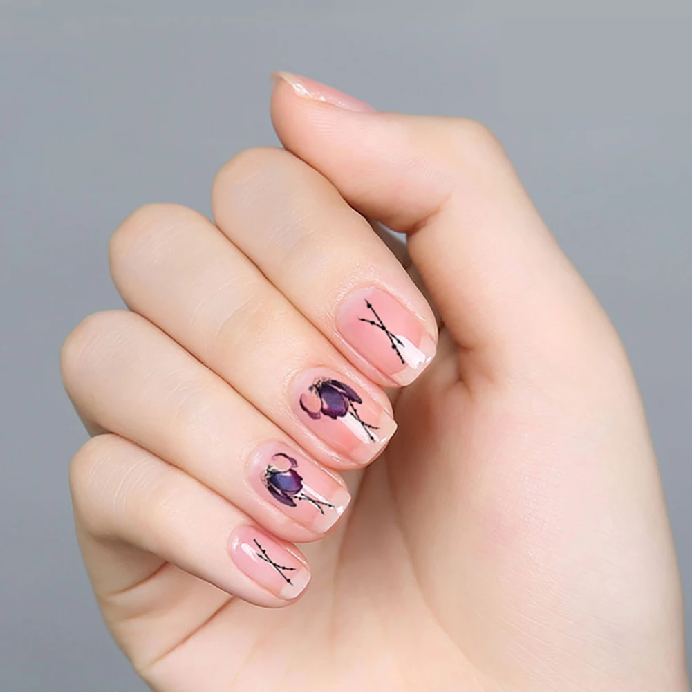 8 листов водных переводных наклеек с лепестками цветов для ногтевого дизайна