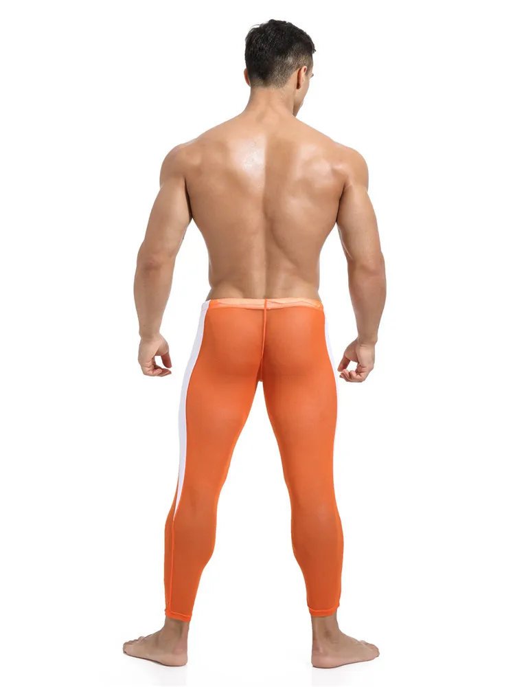 

2021 European and American men's mesh breathable fitness training tight trousers 1638