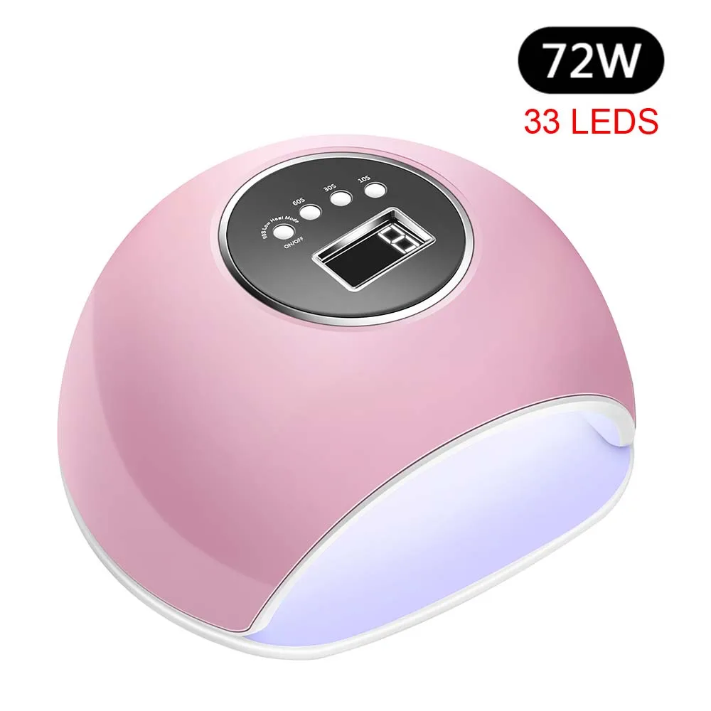72W nail lamp 72 Вт/40/36 Вт NEW5 УФ-лампа светодиодный лампы для ногтей, для маникюра две стороны лампы Сушилка для ногтей гель лак для ногтей Гель-лак ЖК-дисплей Displsy - Цвет: 72W nail lamp