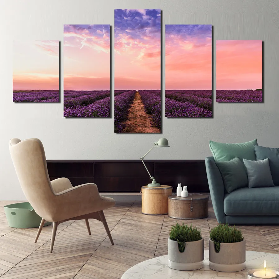 

Blue Sky Pink and Lavender Poster Canvas Painting Lavender Home Wall Poster Baby Room Decoration Can Be Customized