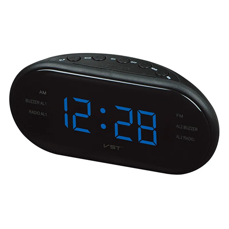 digital led alarm clock with fm am dual frequency radio function for home office luminous clock snooze electronic table clock free global shipping