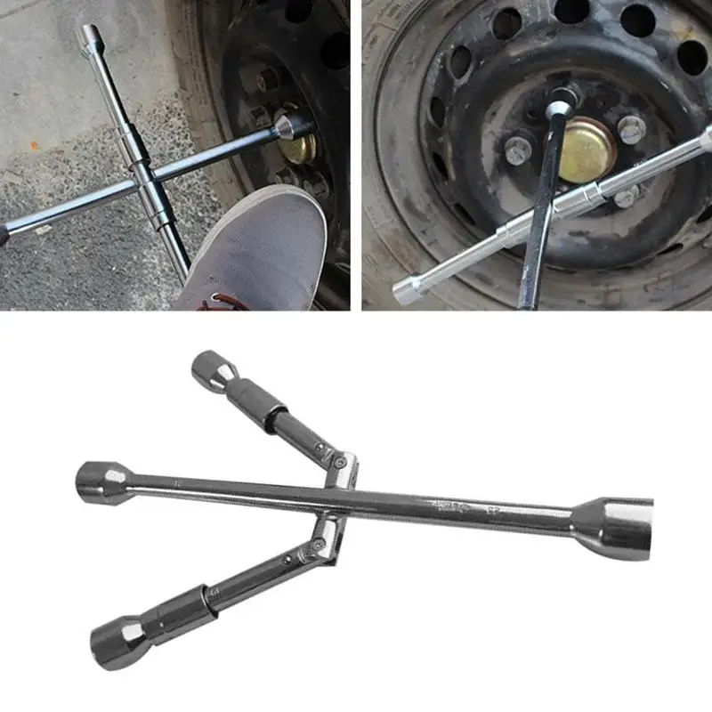 

Folding Wrench Car Wheel Repair Tool Auto Socket Nut Spanner Tire Tool Lug Stowable Portable