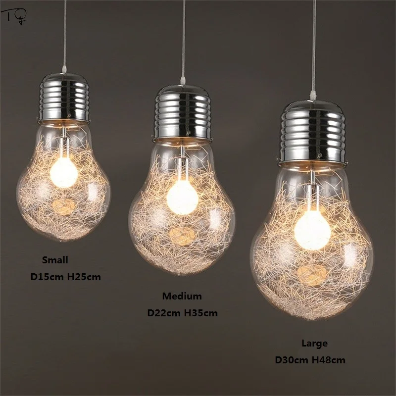 Скандинавская индивидуальная большая светодиодная стеклянная Подвесная лампа