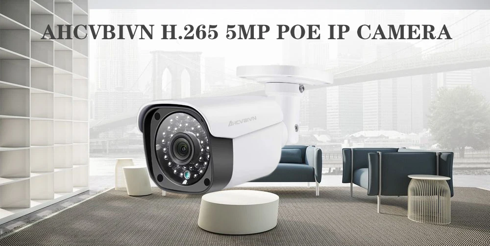AHCVBIVN H.265 IP PoE камера безопасности 5MP наружная Водонепроницаемая камера видеонаблюдения H.265 сетевая камера движения XMEye