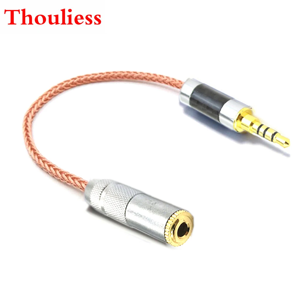 

Thoulies HIFI однокристальный медный 3,5 мм TRRS сбалансированный штекер до 3,5 мм стерео гнездо Аудио адаптер кабель 3,5 мм до 3,5 мм сбалансированный