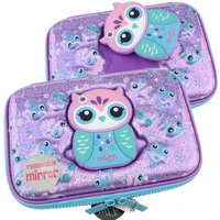 smiggle pencil case for girls owl mirror colorful high capacity pen box back to school kids school supplies pouch
