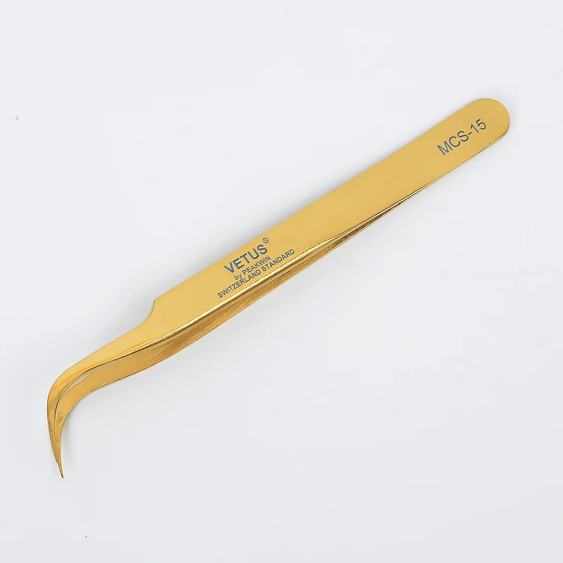 Прививка ресниц Пинцет ослепляющий цвет Золотое перо зажим высокой точности