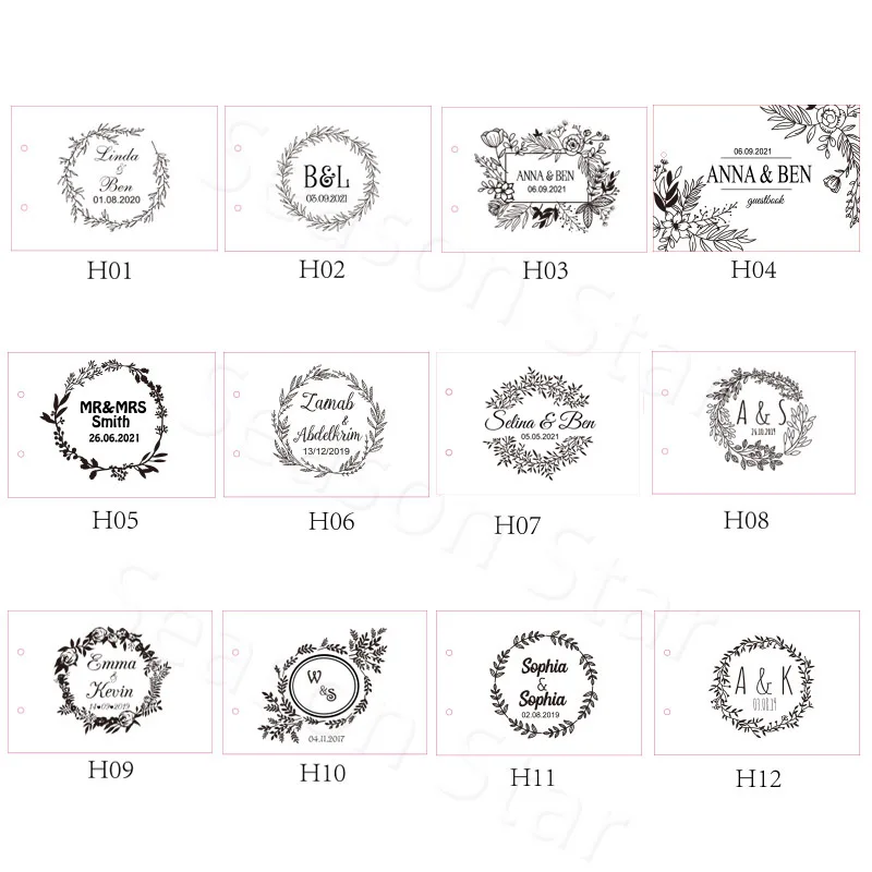 Индивидуальная Свадебная книга для свадебных гостей с монограммой элегантная