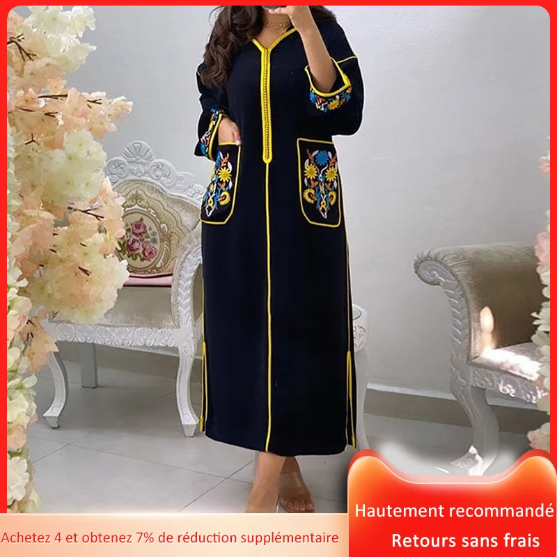 Женское длинное платье Кафтан Дубай Абая 2021 модные платья Хиджаб класса люкс в