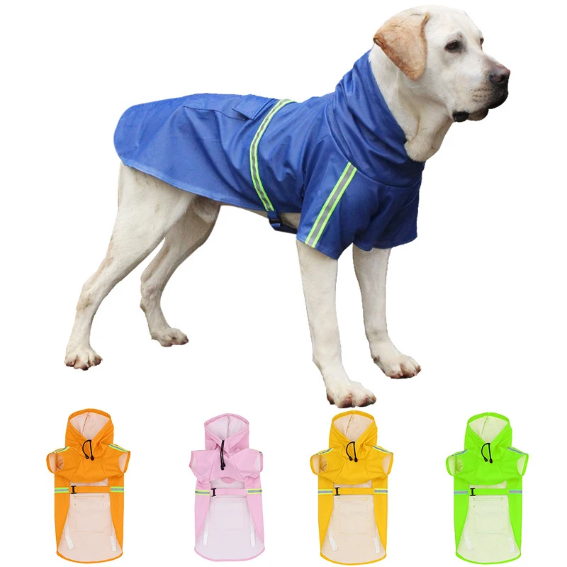 

Pet Dog Raincoat Reflective Large Medium Small Dogs Waterproof Jacket Fashion Outdoor Breathable
