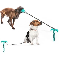 dog interactive suction cup push ball dog tooth cleaning chewing playing iq treat toys tie dog ground pile leash