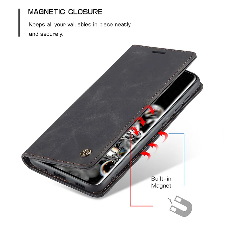 For Samsung Galaxy S9 S10 E S20 Ultra Note 20 10 Plus S20+ Case Luxury Vintage Magnetic Flip Cover Leather Protective Phone | Мобильные