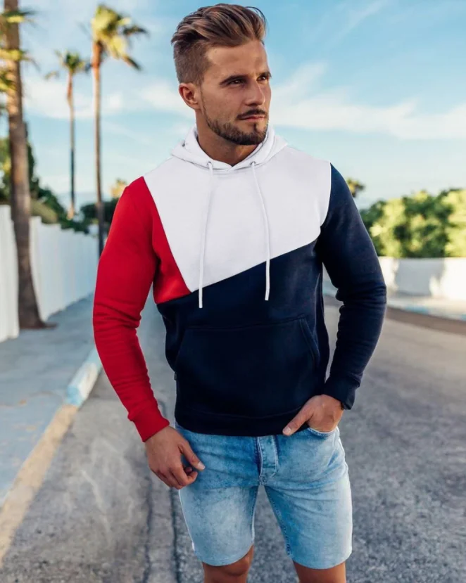 

Mens Hoodies Sweatshirt 2019 Streetwear Patchwork Hoody Pullover Black White Hoodie Men Winter Fleece Sweatshirts Clothing