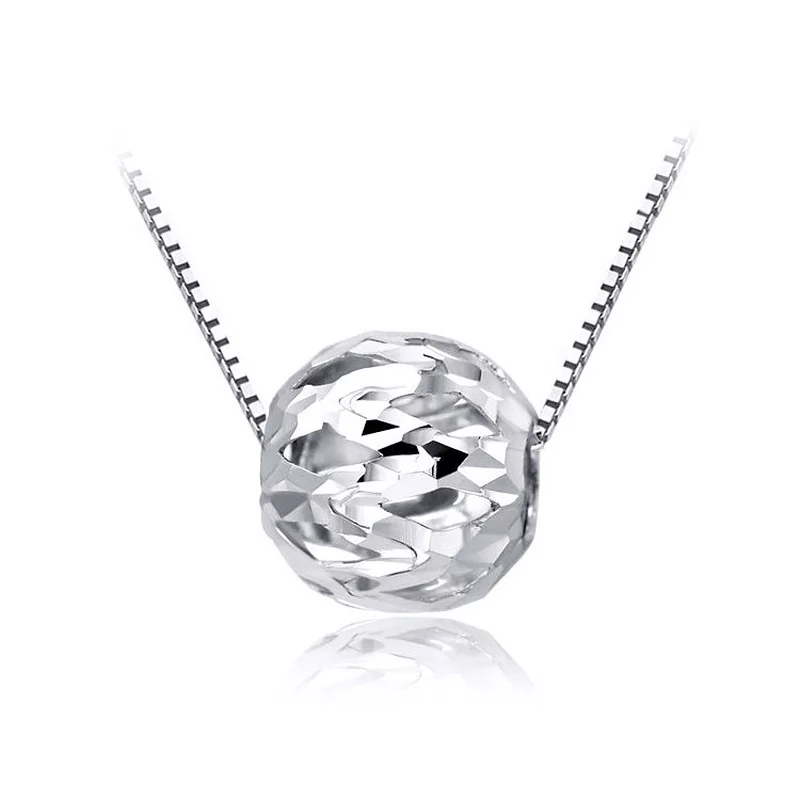 Lucky Platinum белое однотонное золотое PT950 с подвеской в виде шарика для женщин девушек