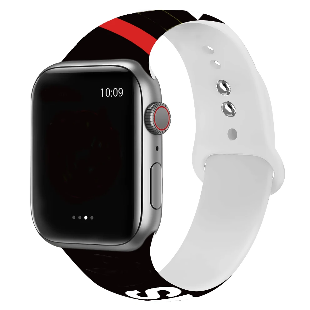 

Silicone strap For Apple Watch band 40mm 44mm 42mm 38mm watchband correa Trend printing bracelet iWatch series 3 4 5 6 se strap