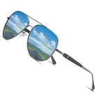Мужские Солнцезащитные очки-авиаторы AOFLY с антибликовыми зеркальными линзами, поляризационные, в металлической оправе, с защитой UV400, для рыбалки, 2020
