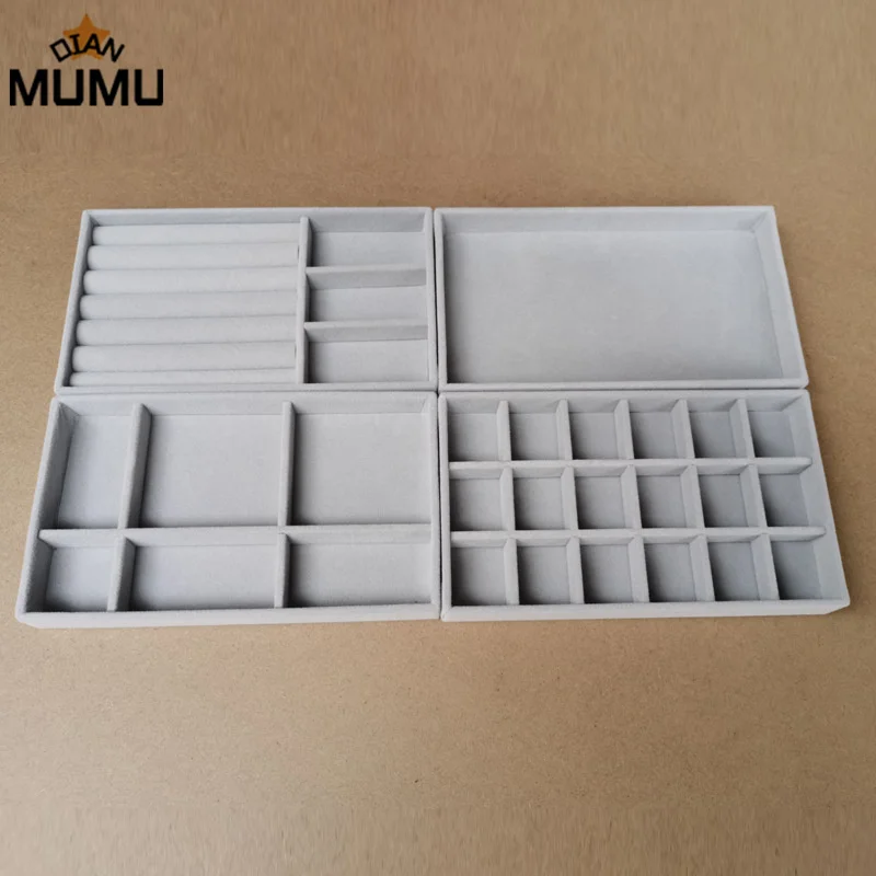 4-piece storage box velvet jewelry storage tray display ring bracelet necklace ring storage box display cabinet drawer