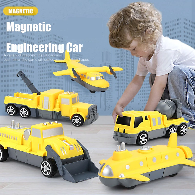 

Игрушечная машинка, Магнитный конструктор для мальчиков 1-3-6-8 лет