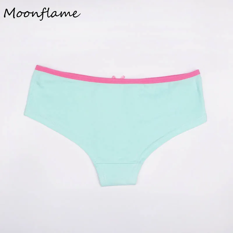 Moonflme, 5 шт./лот, хлопковое нижнее белье, 6 однотонных цветов, женские хипстерские 89059