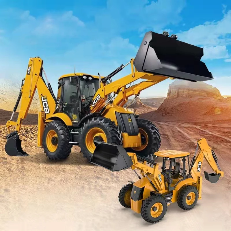 DOUBLE E E589 RC Backhoe Loader 1:20 Excavator Remote Control Car Engineering Vehicle Truck Model Bulldozer Trailer Toy for Boy | Игрушки и