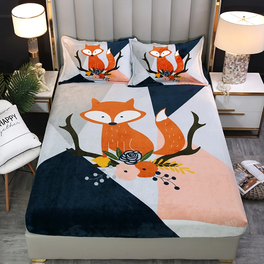 Универсальный чехол на матрас 30 см норковый кашемировый утолщенный для