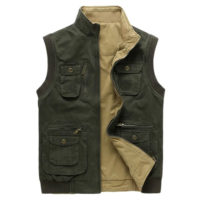 Жилет Мужской без рукавов повседневная куртка в стиле милитари с несколькими
