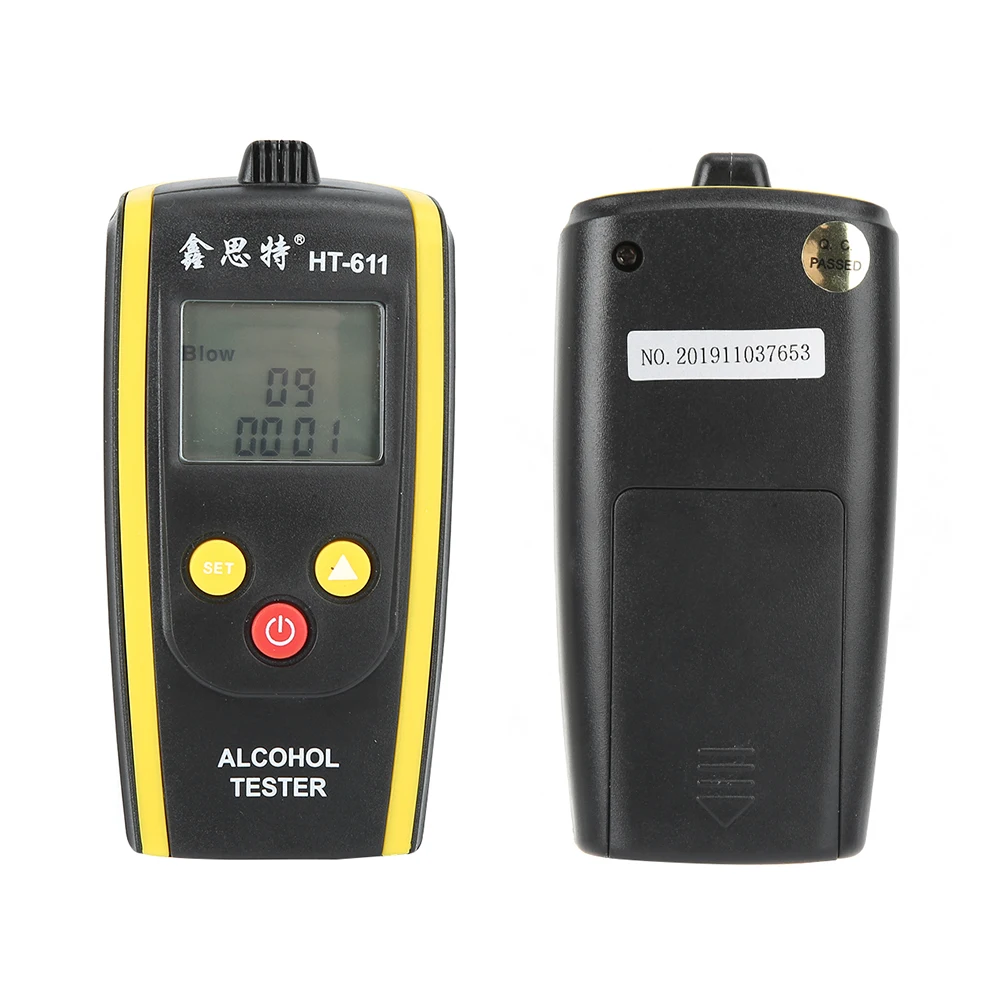 

HT-611 Breath Alcohol Tester High Resolution LCD Display Non-Contact Breathalyzer With Key Chain Design Small Size Easy To Carry