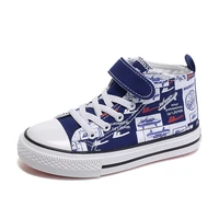 2021 new brand spring kids high top hand painted canvas shoes breathable fashion boys sneakers graffiti girls casual shoes