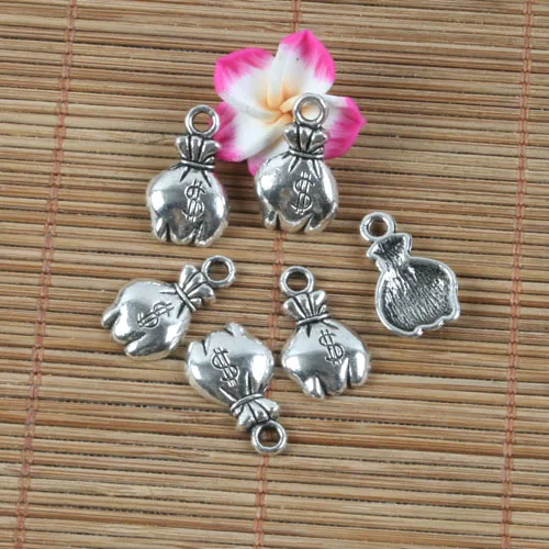 

10pcs Tibetan silver color Money USDoallr bag design charms h0113