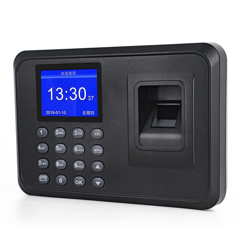 

Fingerprint Attendance Machine LCD Display USB Fingerprint Attendance System Time Clock Employee Checking-In Recorder(US Plug)