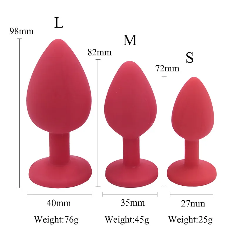 S/M/L 100% силиконовая Анальная пробка кристалл унисекс задний двор точка G
