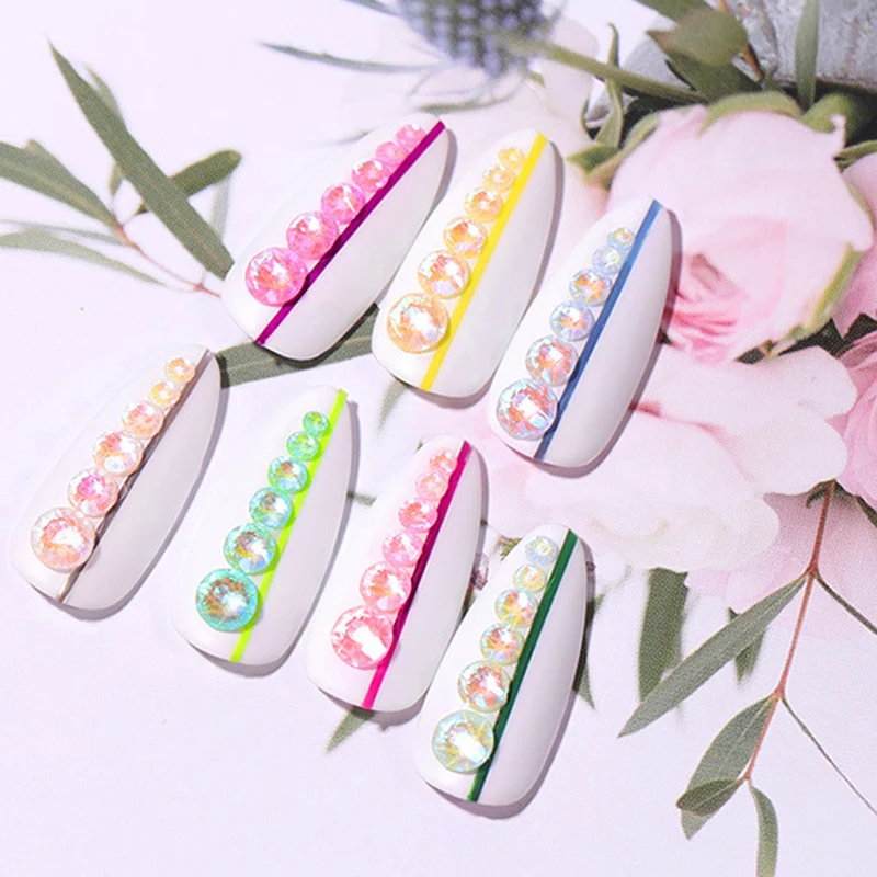 1 упаковка светящийся хрустальный смешанный размер SS6 SS20 дизайн ногтей украшения