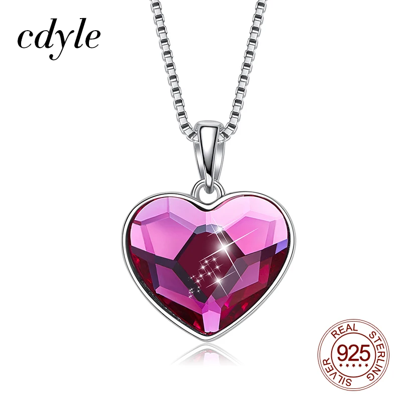 Cdyle изящное ювелирное изделие серебро 925 пробы женские цепочки фуксия