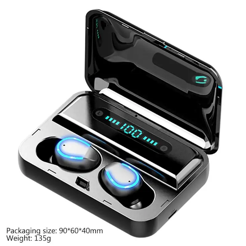 F9-5 Ture Беспроводная стерео Bluetooth V5.0 HD Голосовая Графен бас Вибрирующая мембрана в ухо u-типа Спортивная гарнитура