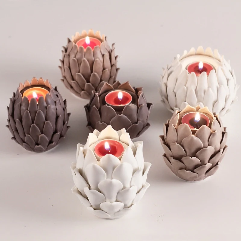 

Декор для ретро-свечей в виде лотоса, керамические подсвечники для украшения дома, Свадебный декор, подсвечники