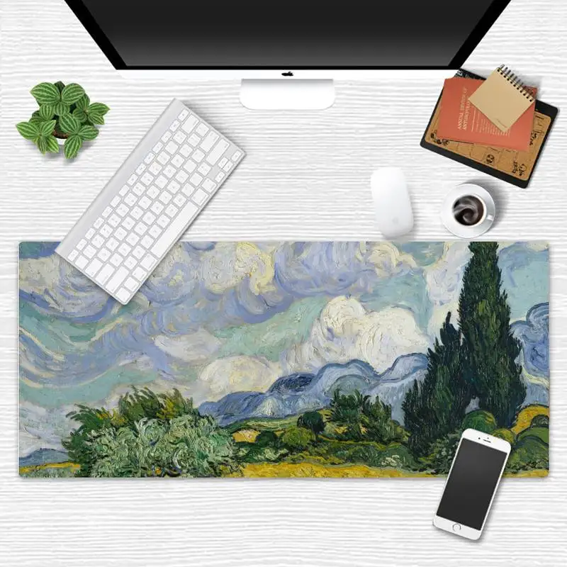 

Van Gogh flower Customized Laptop Anime Desk Table Protect Game Office Work Mouse Mat pad 2 3 mm Non-slip Laptop Cushion