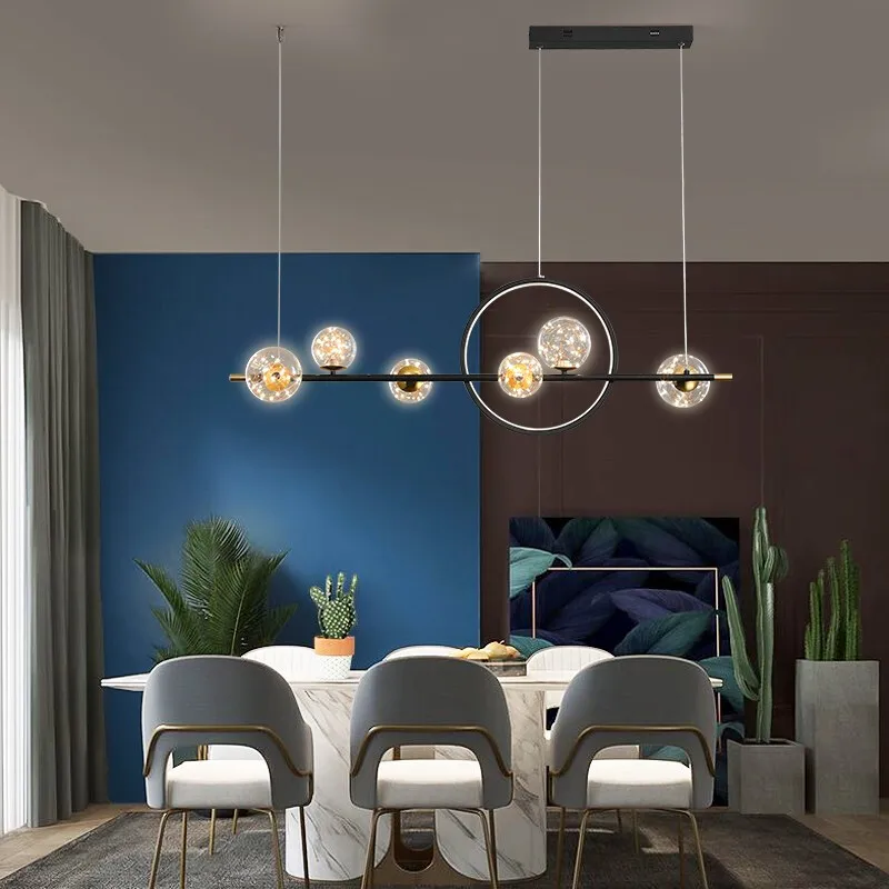 

Modern LED Novelty Glass bubble Chandeliers Nordic Dining room Lamp Restaurant lighting Kitchen Island Home Decor Hanging lights