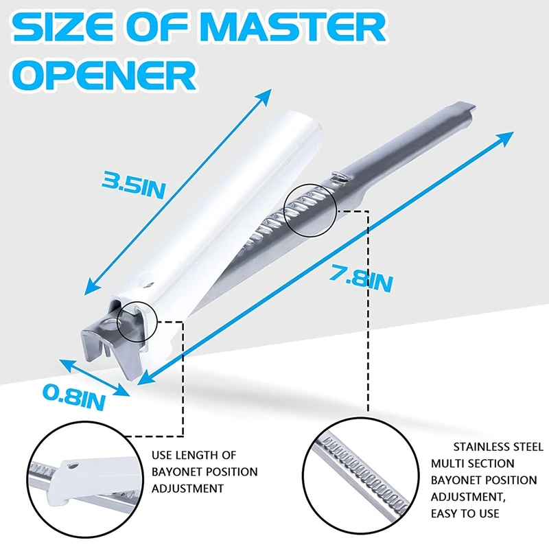 

2 Pcs Adjustable Jar and Bottle Opener Stainless Steel Can Opener Jar Lid Gripper Manual Jar Opener Kitchen Accessories