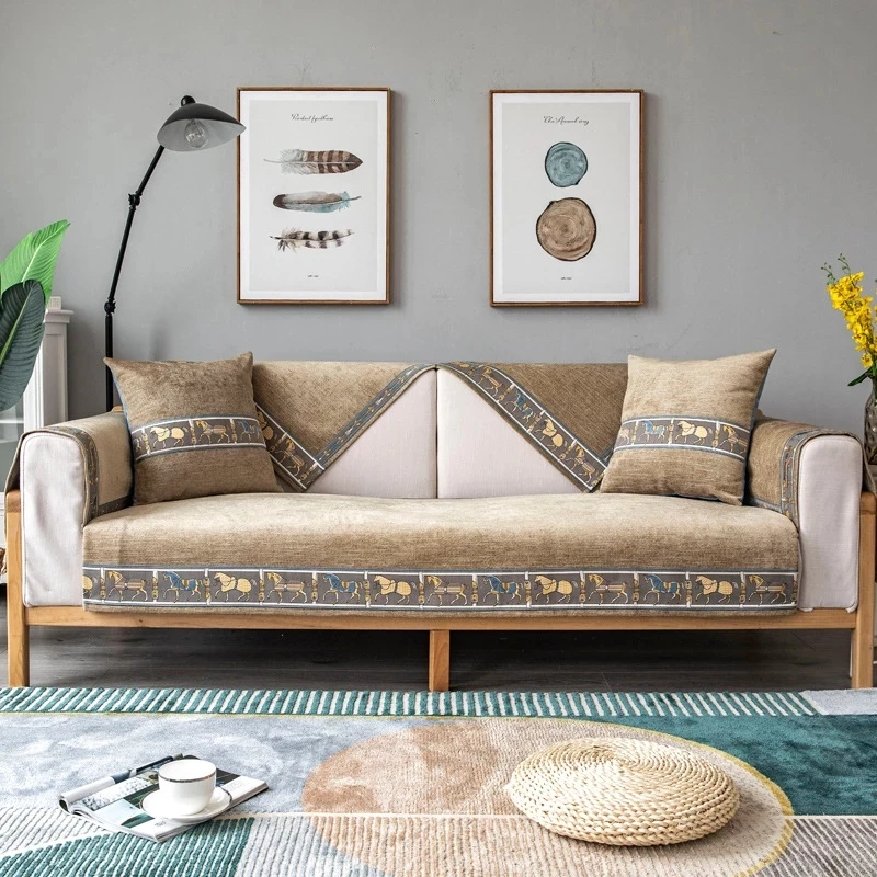 Простой чистый цвет Синель Подушка для дивана Наволочка на подушку четыре сезона