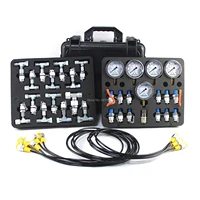 hydraulic pressure test kit with 5 gauges 13 couplings 14 tee connectors pressure gauge kit for cat case john deere excavator
