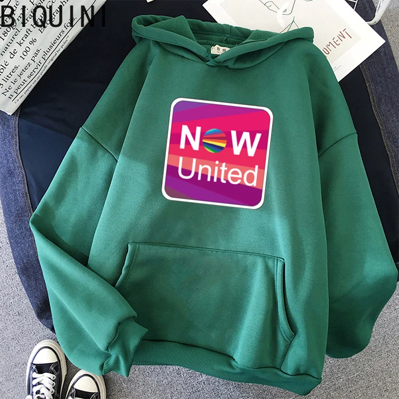 

Oversized Casual Vintage Korean Pullovers now united print Hoodies Ulzzang Women Loose Plus Size Top Kawaii student Sweatshirts