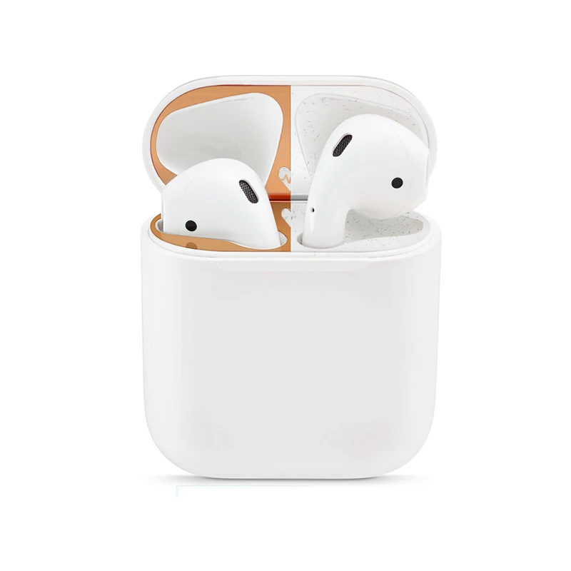Милая Защитная Наклейка для защиты кожи для наушников Air Pods аксессуары для Apple AirPods Пылезащитная металлическая наклейка чехол