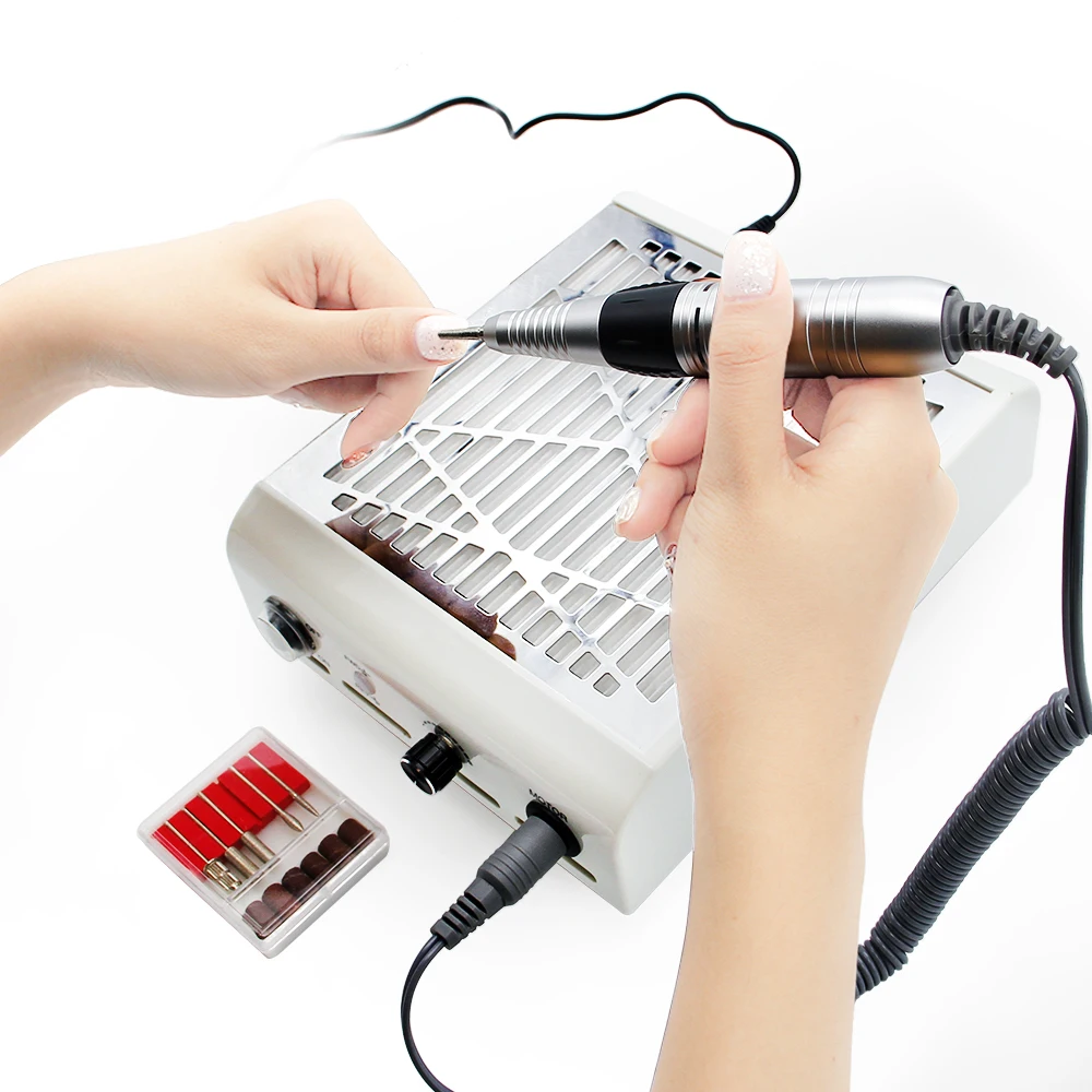 

60W 2 in 1 Nail Drill 35000 RPM with Nail Dust Collector Vacuum Cleaner Nail Art Manicure Machine for Nail Salon