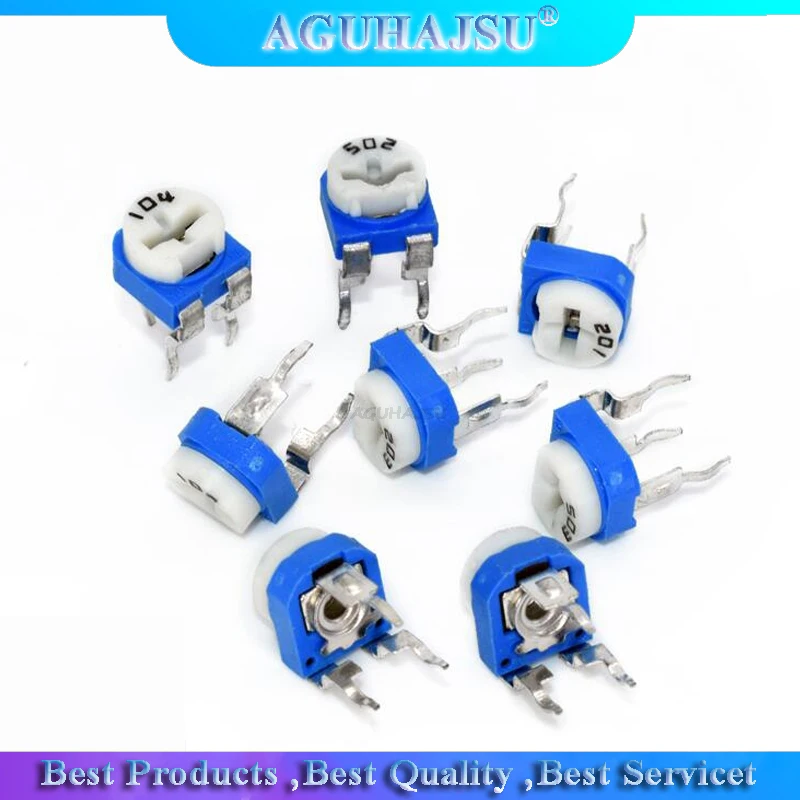 20pcs RM065 RM-065 100 200 500 1K 2K 5K 10K 20K 50K 100K 200K 500K 1M ohm Trimpot Trimmer Potentiometer variable resistor - купить по