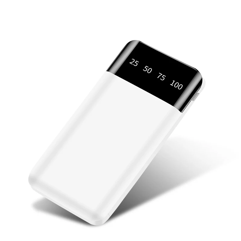 Белый Внешний аккумулятор 10000 мАч для Xiaomi Mi 2 USB внешний аккумулятор портативное зарядное устройство Внешний аккумулятор повербанк для iPhone samsung huawei - Цвет: Белый