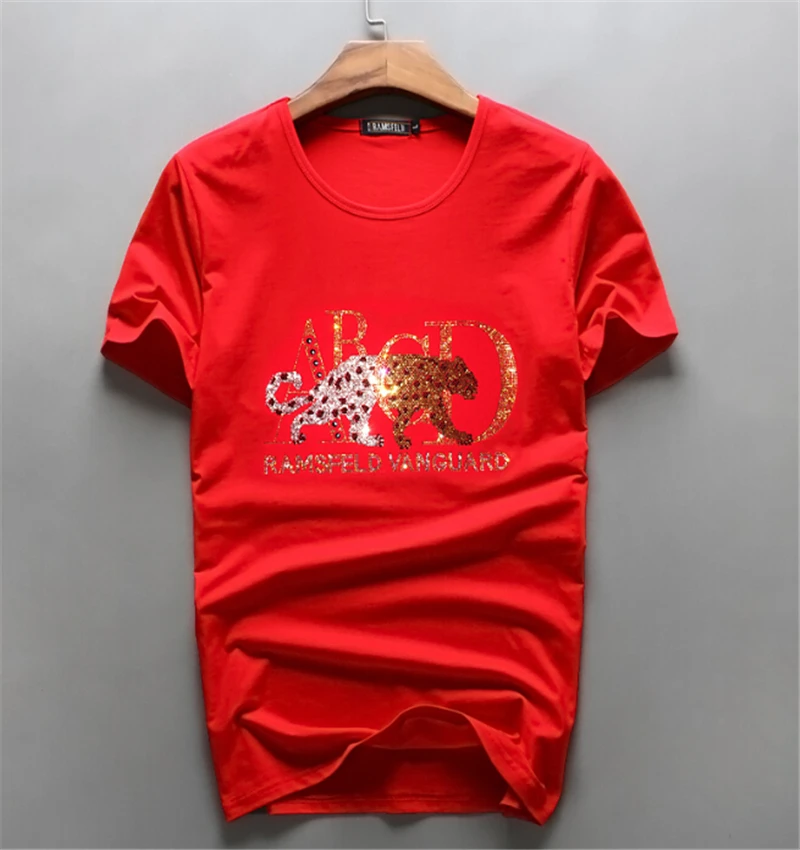 

New T-shirt summer hip-hop men's T-shirt street fashion T-shirt casual hot men's diamond design