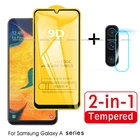 Стекло 2 в 1 для Samsung Galaxy A50 2019 A30 A40 A70 A80 A90 60, пленка для объектива камеры и 9D защита экрана, защитное закаленное стекло