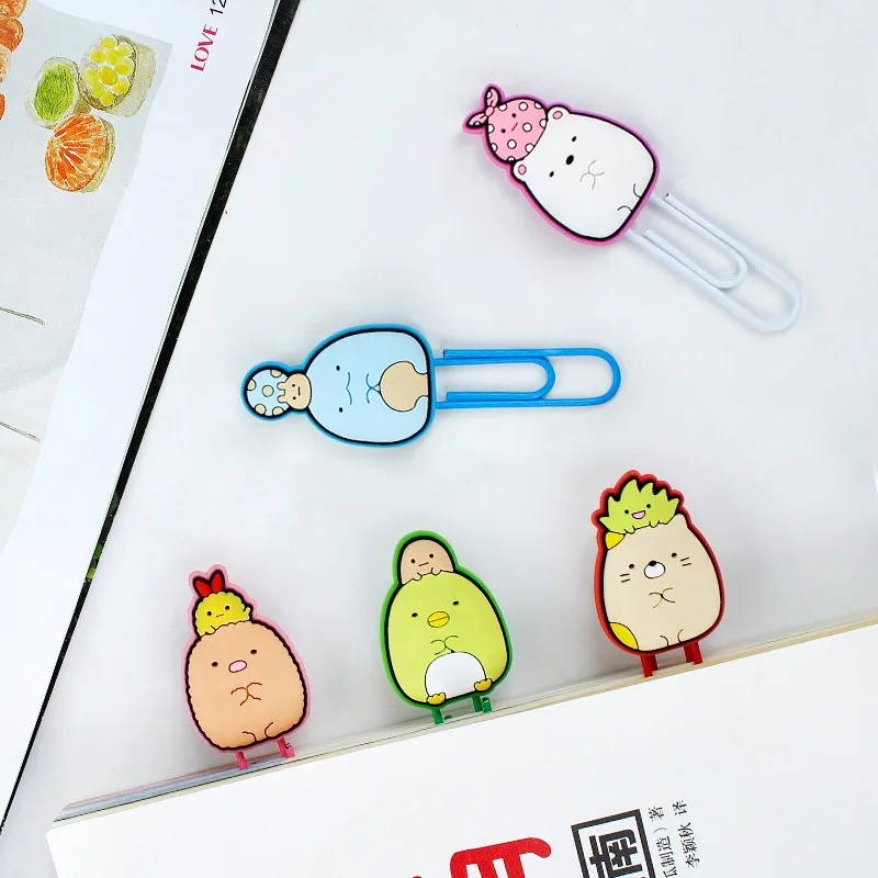 5 шт./упак. Sumikko Gurashi футляр из силикона с милым рисунком из мультфильма Бумага иглы Бумага для съемки с креплением зажим записка заметка зажимы для канцелярских принадлежностей